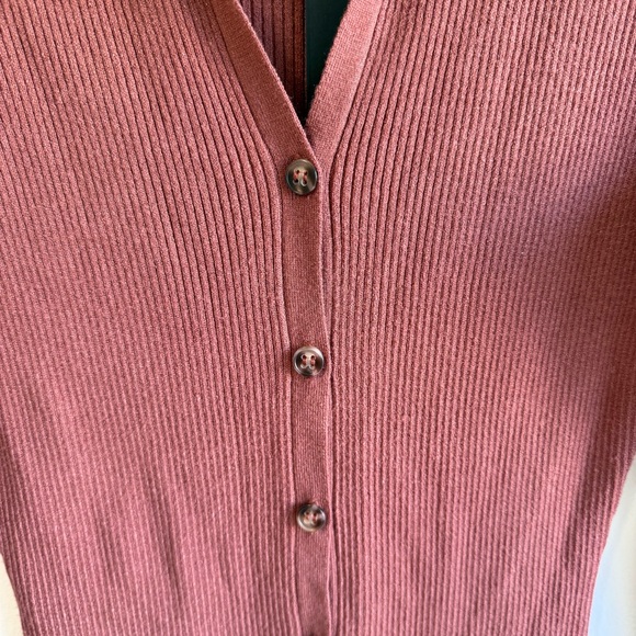 NWT Lulus Daily Favorite Rust Brown Long Sleeve Midi Dress size Small - Picture 4 of 7